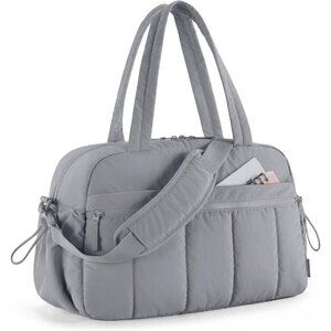 Women Gray Lilac Imported Lightweight Water Resistant Travel Gym Carry On Bag